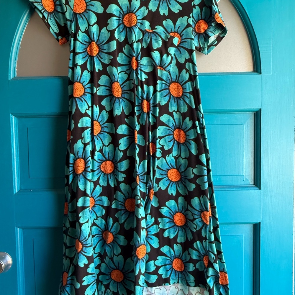 LuLaRoe High Low Dress - Teal and Orange Floral